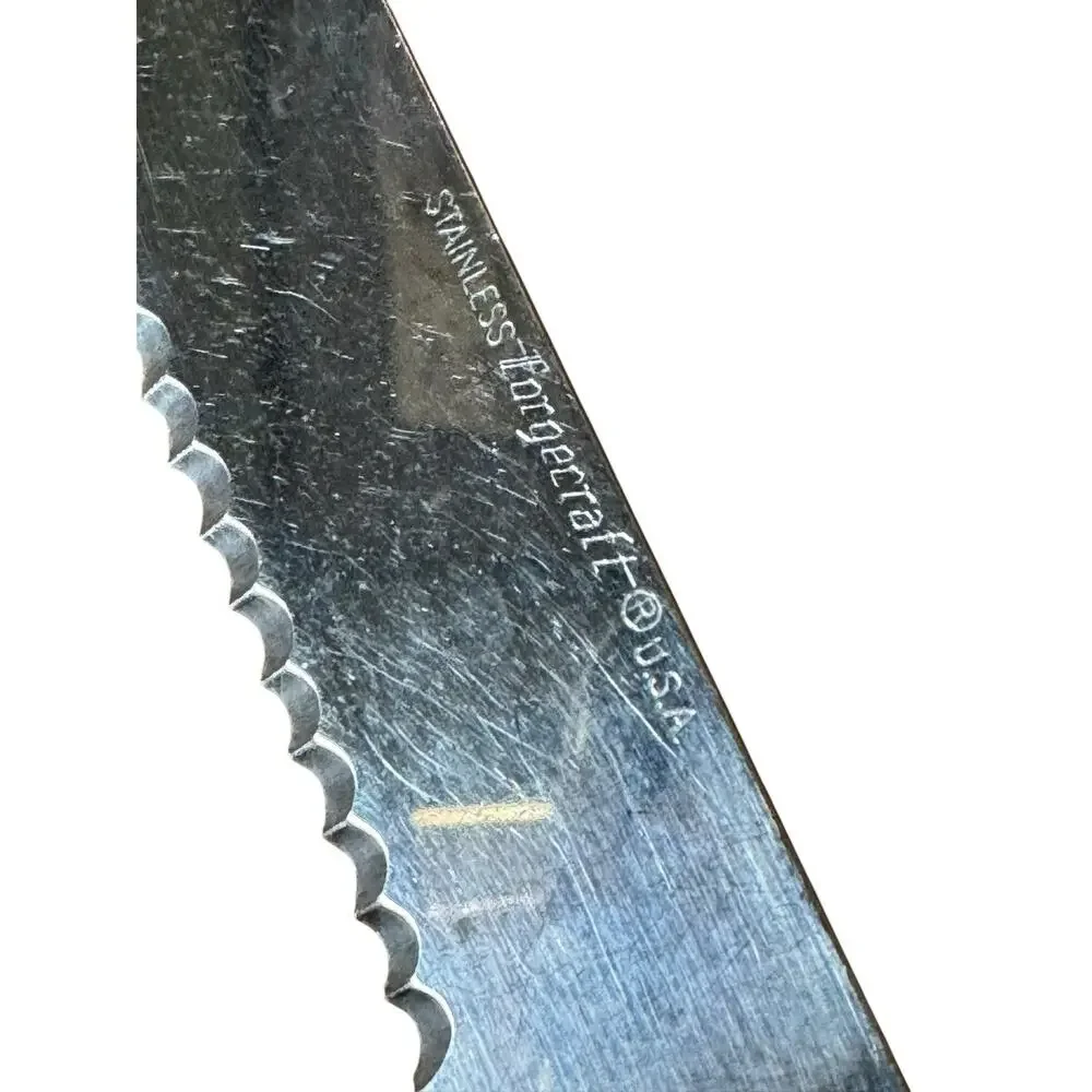Vintage Forgecraft USA‎ Stainless Serrated Bread Knife Utility Mid Century Cook